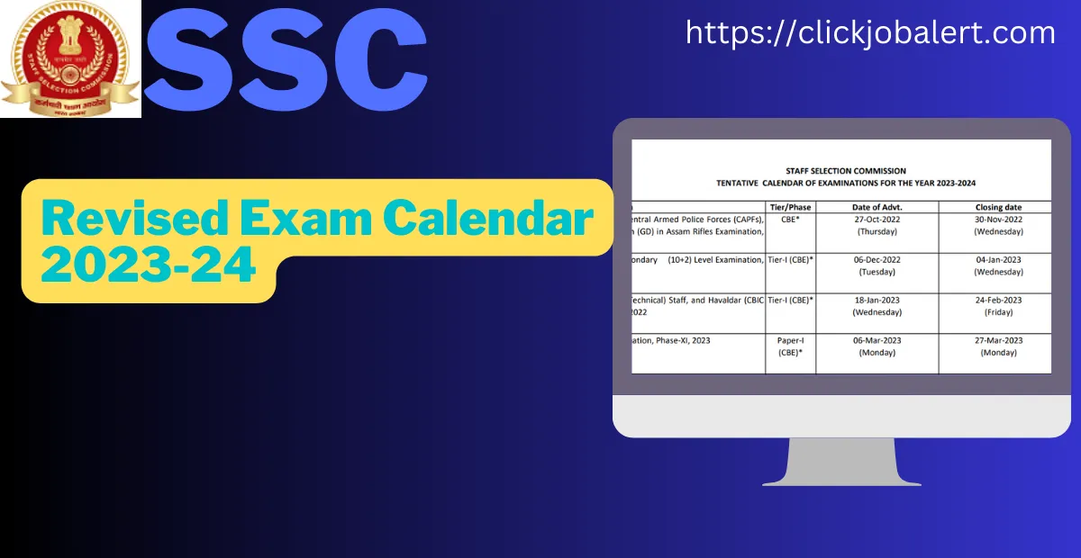 Ssc Exam Calendar 2023 24 Download Pdf File Revised 1987